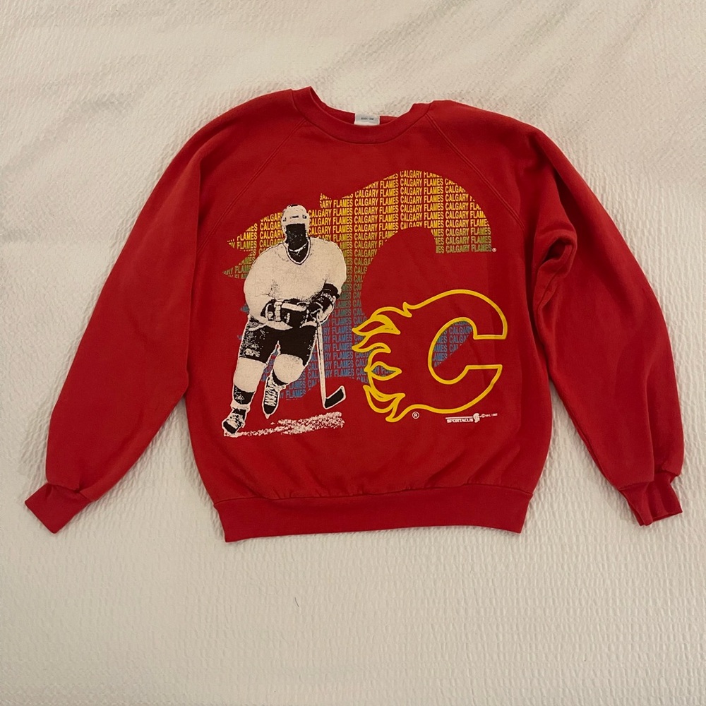 Vintage 1992 Calgary Flames Pull Over Size Small